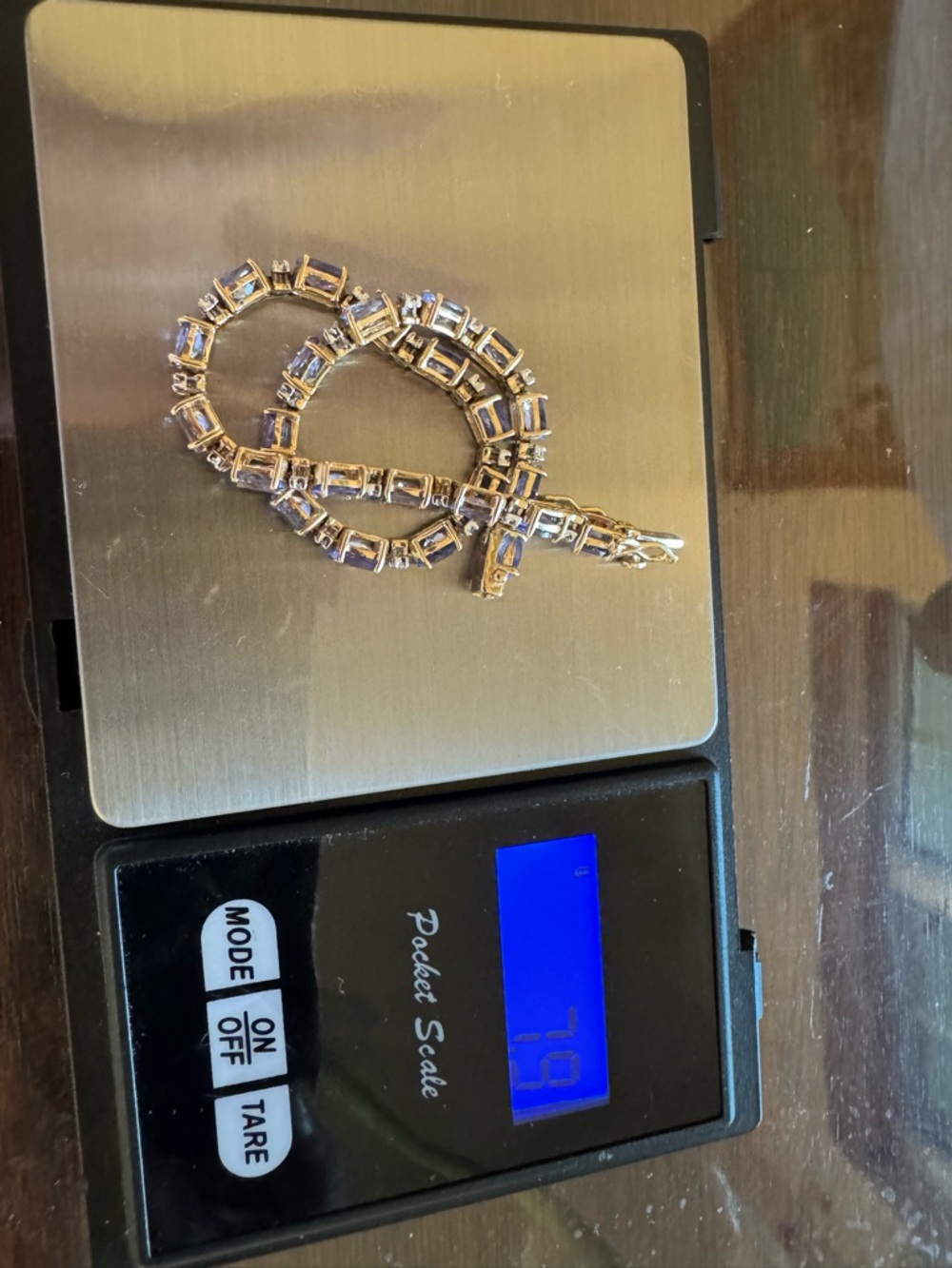 Gorgeous 7CTW Natural Tanzanite Diamond Tennis Bracelet 14K Yellow Gold 7.8g 7” - Picture 14 of 16